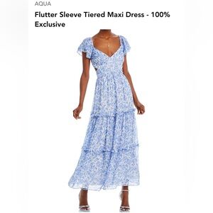 Aqua tiered blue maxi dress